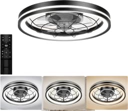 VIN® Plafondventilator Met Verlichting - Smart Lamp Met Afstandsbediening – Plafonniere Keuken Lamp Met 24 Ventilatiesnelheden - Woonkamerlamp – Plafond Ventilator Lamp - 3000-5500 K - Wit — thumbnail 5