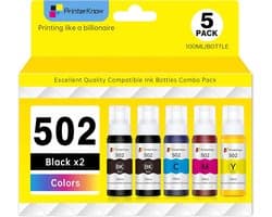 Hoogrendement Inktflessen Navulverpakking (5 stuks) voor EcoTank Printers