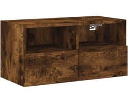 Wandmeubel voor Televisie - Compacte TV Kast en Opbergkast in Gerookt Eiken