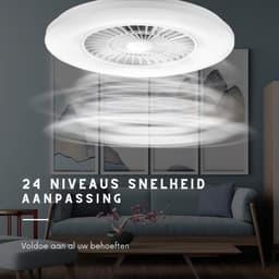 VIN® Plafondventilator Met Verlichting - Smart Lamp Met Afstandsbediening – Plafonniere Keuken Lamp Met 6 Ventilatiesnelheden - Woonkamerlamp – Plafond Ventilator Lamp Met Timer - 6000 lm - Wit — thumbnail 5