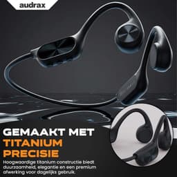 Audrax® Pulse - Sport oordopjes - Bone Conduction headphone - Sporthoofdtelefoon - Oortjes draadloos - Draadloze oordopjes - IPX8 Waterdicht - 32GB Interne geheugenkaart - Geschikt voor alle smartphones en smartwatches — thumbnail 4