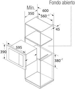 Inbouw magnetron met grill, 20 liter, 800W en 9 standen — thumbnail 2