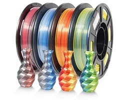 Dual Color Silk PLA Filament 1.75mm - 4 Spools of 250g in Various Colors