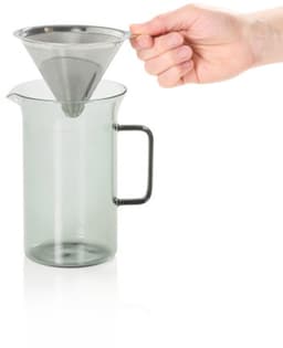 AdHoc Pour Over Koffiezetter Impact - 600 ml - Incl. Permanent RVS Filter - Mondgeblazen Glas - Grijs — thumbnail 2