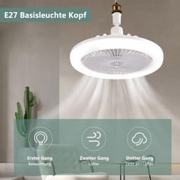 Plafondventilator met Verlichting en Afstandsbediening - Stijlvolle Ventilatorlamp — thumbnail 2