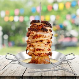 Verticale Vleesspies Set – Roestvrijstalen Rotisseriestandaard met 3 Verstelbare Spiesen (20/25/30 cm) voor Oven, Airfryer en BBQ — thumbnail 1