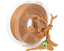 PLA+ Hout Filament 1.75mm Geel 1kg voor 3D Printer - 20% Houtpoeder