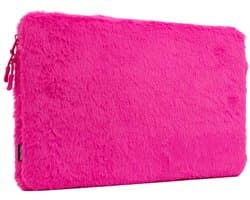 imoshion Fluffy Laptop Sleeve - Laptop Hoes geschikt voor 15 / 15.3 / 15.6 / 16 / 16.2 inch - Hot Pink
