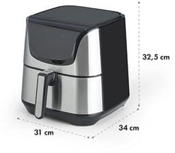 Zilverkleurige 5.4L heteluchtfriteuse met LCD-touchscreen en 8 programma's — thumbnail 4