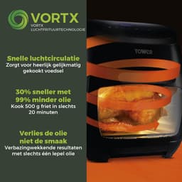 Digitale Airfryer Oven 10-in-1 met Snel Luchtcirculatie en 60-Minuten Timer, 11 L, 2000 W, Zwart — thumbnail 4