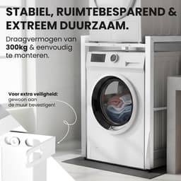 CLP Medina Wasmachinerek - Wasmachine verhoger - Wasmachine Sokkel - Universele Wasmachine Onderstel - Voor 2 huishoudelijke apparaten wit — thumbnail 3