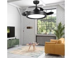 Plafondventilator met LED Verlichting, Stil en Intrekbare Bladen