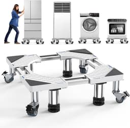 Verstelbare Wasmachine Sokkel Onderstel met Wielen en Poten - Geschikt voor Wasmachine, Droger of Koelkast - Draagvermogen 500 kg — thumbnail 1