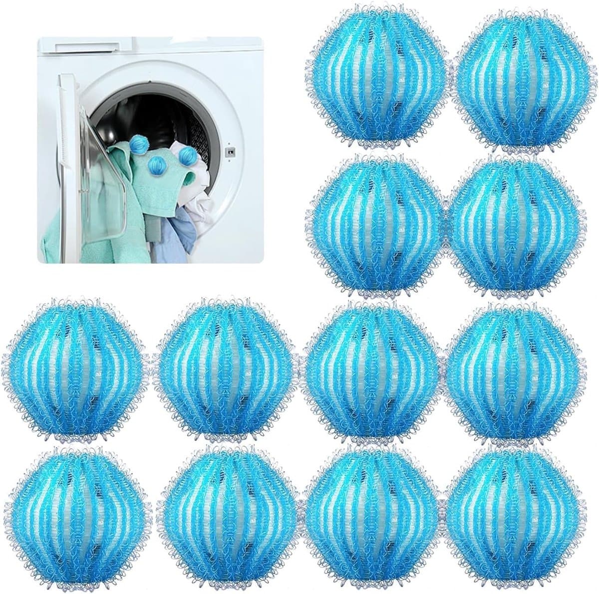 12 Stuks Pluisbollen Wasmachine - Herbruikbare Haarvanger voor Honden- en Kattenharen — afbeelding 1