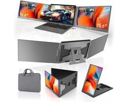 15.6 inch Drievoudige Laptop Schermverlenger FHD 1080P IPS - Draagbare Dubbele Monitor voor 11-16 inch Laptops (Mac, Android, Windows)