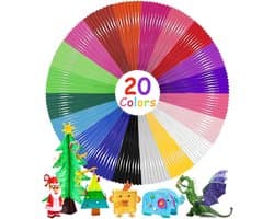 3D Pen Filament Set PLA 1.75mm Navulverpakking 20 Kleuren Totaal 100 Meter