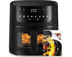 Airfryer - Hetelucht friteuse - 4 liter - 70 tot 200 graden - 1350 watt - Zwart