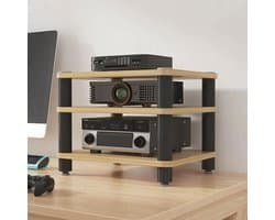 Tv-meubel Hifi-rek - Printerstandaard Opbergmeubel - Media Organisatie - Schokabsorberende Voet - Diverse Maten - Hout Staal