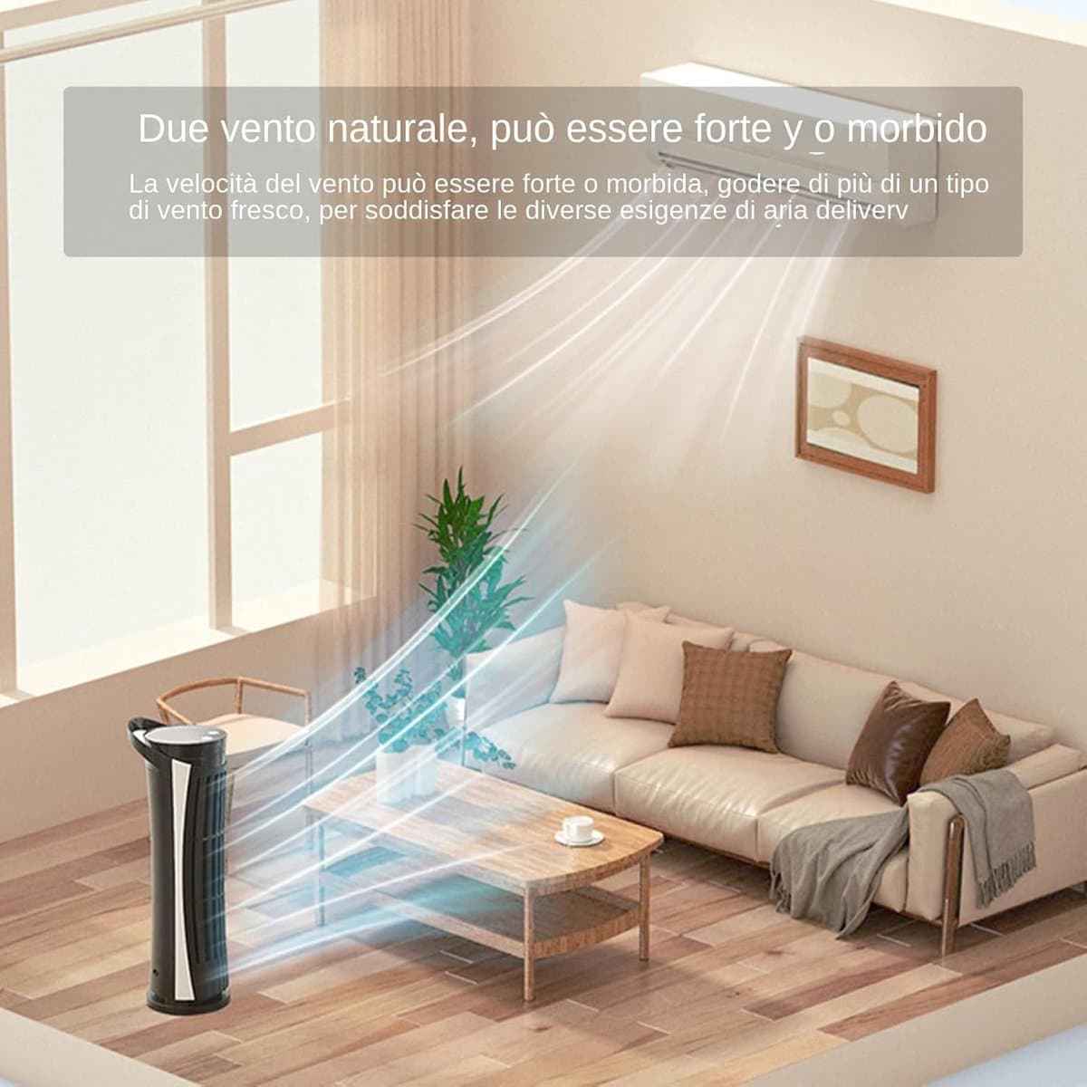 Torenventilator - Stille Koeler - Persoonlijke Verkoeling - Bladloos Ontwerp - 254 cm - Wit — afbeelding 1