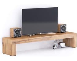 TV-Meubel - Mediakast Entertainment - Woonkamer Inrichting - Essentieel Design - 180x40 cm - Rustiek Eiken