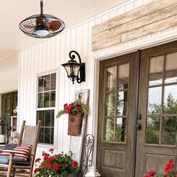 LED-verlichting - Plafondlamp met ventilator en licht - 51 cm plafondventilator met licht - Timerfunctie - 18W LED-lamp - 5 ABS-ventilatorbladen - DC-motor en ophanghaak - Geschikt voor buiten, terrassen en pergola's — thumbnail 4
