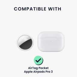 kwmobile oordopjes case geschikt voor Apple Airpods Pro 3 hoesje - Oortjes cover met AirTag houder - In-ear koptelefoon hoes - Silicone in donkerblauw — thumbnail 4