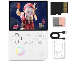 Anbernic RG40XX V - Retro Gaming Console - 4.0 Inch IPS Scherm - Linux Systeem - 640x480 Resolutie - WiFi - HDMI Output - 64GB Opslag - RGB Joystick Verlichting - Draagbare Handheld - Wit