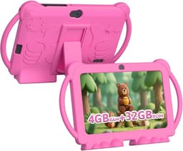 Peutertablet - Kindertablet Peuter - 7-inch IPS-scherm/Android 12 - 1 Stuk - Voor Kinderen Van 3–12 Jaar Roze — thumbnail 1