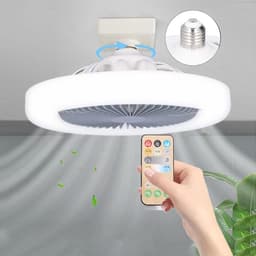 Plafondventilator met Licht - Bladloze Ventilator - Ruimte Verkoeling - Stille Koperen Motor - 26cm Diameter — thumbnail 2