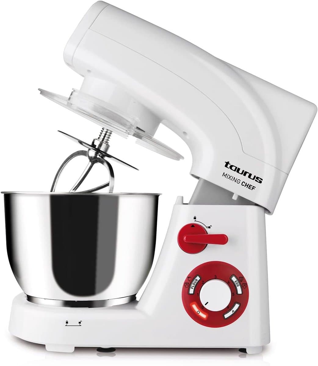Keukenmachine - Mixer Standmixer - Bakken En Koken - Krachtige 1200W Motor - 5.5 Liter Kom - Wit — afbeelding 1