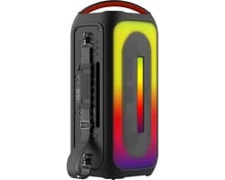 Draagbare Bluetooth Partyluidspreker met LED Verlichting, Microfoon & Gitaar Ingang