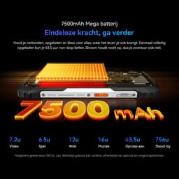 OSCAL PILOT 3 Robuuste Smartphone 5G - 36GB RAM - 256GB ROM - 6,78inch 120Hz- 7500mAh - Android 15 - IP68/IP69K - Dual SIM - GPS - NFC - OTG - Zwart — thumbnail 4