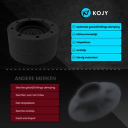 KOJY Wasmachine dempers - Verhoger - Stapelbaar - Zwart - voor wasmachine en wasdroger - 8 Stuks — thumbnail 3