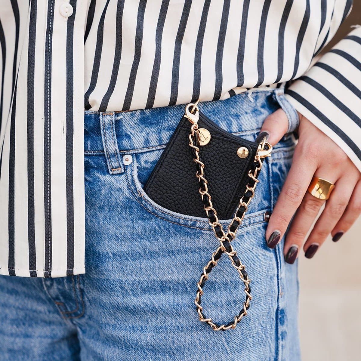 Dutchies Telefoonkoord - Telefoonketting | Zwart | Italian — afbeelding 1