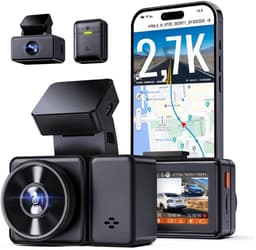 Quvo® Dual Dashcam - Voor en Achter Camera – Auto Camera Met Nachtzicht – Zwart - 9cm x 8cm x 3cm — thumbnail 1