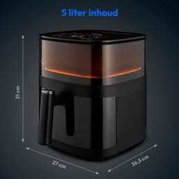 MEDION X10 XL hetelucht friteuse (5 liter XXL frituurmand, stoom voor knapperig voedsel, 1.500 watt, kijkvenster, schudalarm, digitaal bedieningspaneel, 10 automatische programma's, tot 230 °C) — thumbnail 13