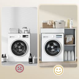 Homcom Kast boven wasmachine-Spaanplaat-90L x 60B x 90,5H cm-Wit — thumbnail 2