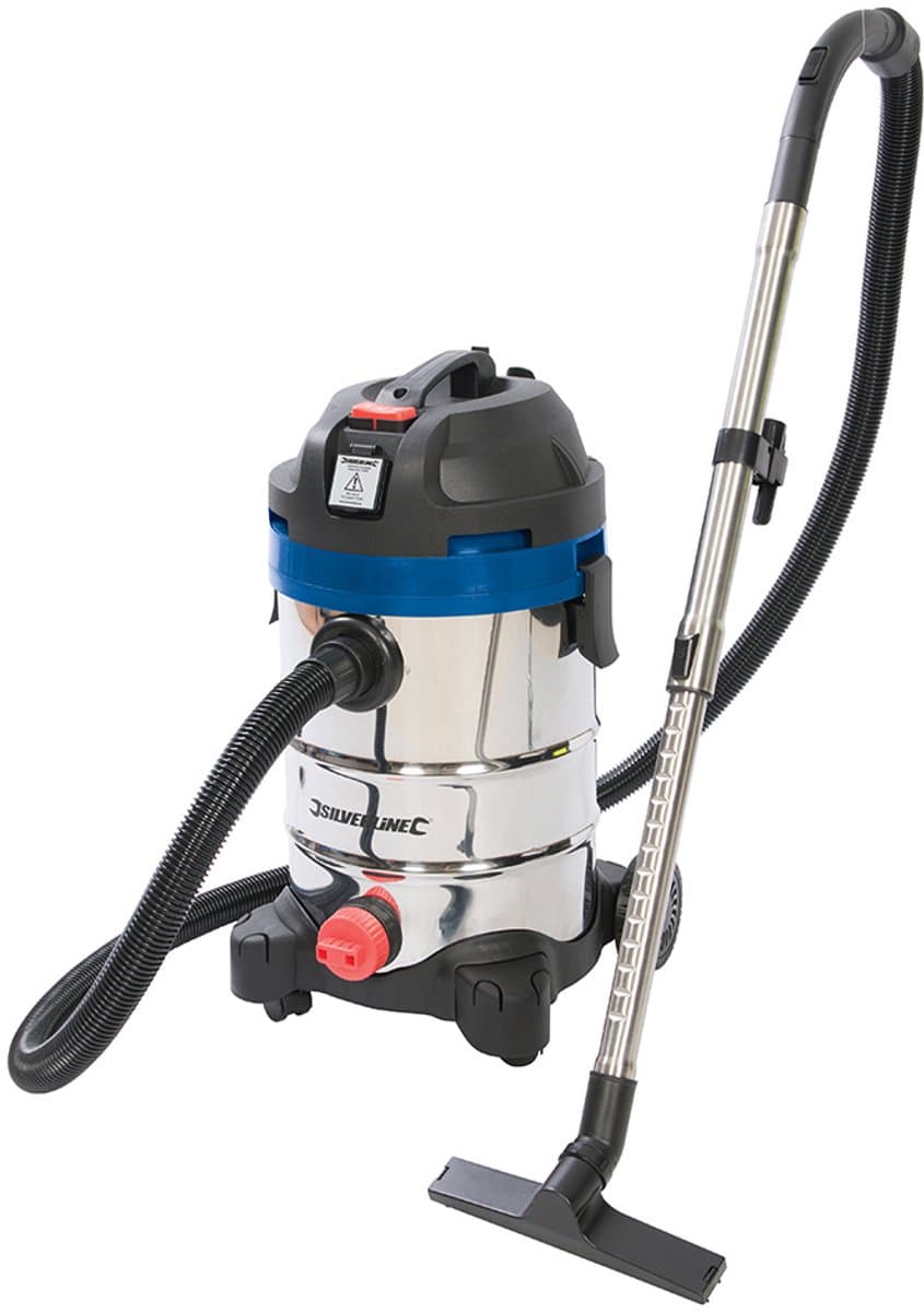 Silverline 1250 W Silverstorm nat en droog stofzuiger, 30 liter — afbeelding 1