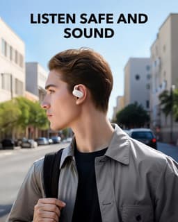 soundcore V20i open-ear koptelefoon by Anker - Verstelbare oorhaken - Comfortabel - Stevige grip - Sterke bas - Ruisvrije telefoongesprekken - IP55 - Led - 36 uur speeltijd - Bluetooth 5.4 oordopjes - Multipoint verbinding — thumbnail 4