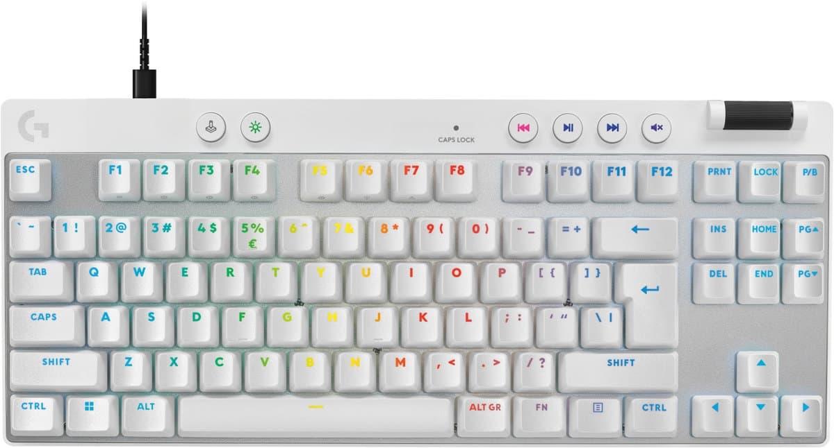 Logitech G PRO X TKL - Gaming Toetsenbord - US QWERTY - Wit — afbeelding 1