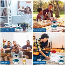 longziming -Draagbare Bluetooth Speaker met LED Verlichting – Bluetooth 5.0 Mini Speaker met 360° Stereo Geluid, TWS Koppeling en 8 Uur Batterij – Voor Binnen en Buiten — thumbnail 4