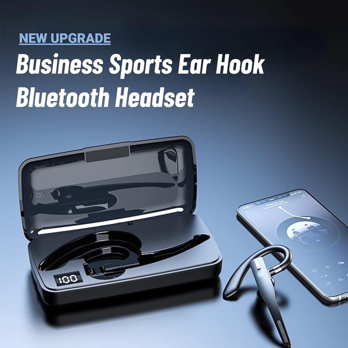 Draadloze Over-Ear Headset met Microfoon en Oplaadcase voor Zakelijk Gebruik — afbeelding 1