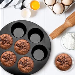 Muffinbakvorm voor airfryer - Bakvorm - Taartvorm - 3,5–5 liter - Geschikt voor muffins/eierblokjes - Siliconen - Zwart — thumbnail 9