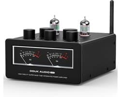 Hybride Buisversterker Stereo Krachtig met Dubbele VU-Meter en Super Bass