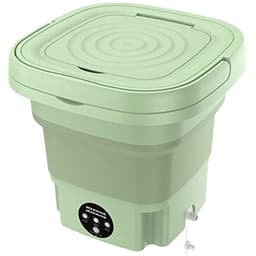 Jently mini wasmachine - camping wasmachine - draagbaar - opvouwbaar - centrifuge - groen - 8L — thumbnail 1