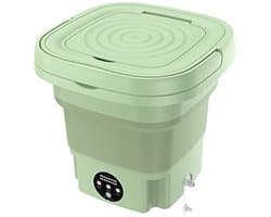 Jently mini wasmachine - camping wasmachine - draagbaar - opvouwbaar - centrifuge - groen - 8L