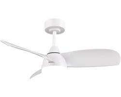 REALITY HELSINKI - Ventilator - Wit mat - incl. 1x SMD 20 W - Afstandsbediening - Geintegreerde dimmer - Traploos instelbare lichtkleur - Dimbaar met schakelaar - Niet externe dimbaar - Geheugenfunctie - Zomer- en wintermodus - 6 snelheidsniveaus