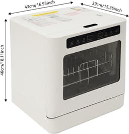 Compacte Tafelvaatwasser voor 4-6 Borden met 4 Programma's en LED-Display — thumbnail 5