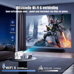 Nexvo® Mini beamers - Projector - Mini beamer - Wit - 20cm x 11cm x 10cm — thumbnail 4