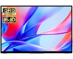 Gloovon® - Portable Monitor - QHD 2.5K 14 inch - Touchscreen - IPS draagbaar beeldscherm - Raagbare Monitor voor Laptop met Speakers - 60 Hz - USB-C - HDMI Monitor - Plug & Play